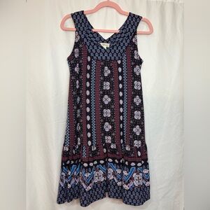 Women’s Boho Sleeveless Dress - Multicolor size Small